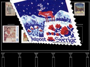Swedish Christmas stamp Swedish Christmas stamp with a reindeer in the snow animated by Błażej Krajczewski