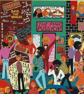 graffiti artists nightlife in kings cross painted by naive artist marie jonsson harrison